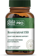 GAIA HERBS PRO Resveratrol 150 - Offers Heart Health &amp Immune Support - Contains Japanese Knotweed - Vegan Soy-Free &amp Gluten-Free - 50 Liquid Phyto-Caps (25 Servings)