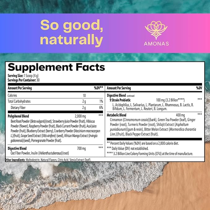 Scarlet Boost Red Superfood Powder - All Natural Red Greens Superfood Powder and Smoothie Mix: Greens Powder with Digestive Blend &amp 9 Strain Probiotics - 30 Servings