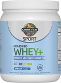 Garden of Life SPORT Whey Protein Powder Vanilla Flavor 20g Plus Marine Collagen Peptides &amp MSM for Women and Men Optimum Amino Energy Younger Healthier Looking Skin - Grass Fed About 15 Servi