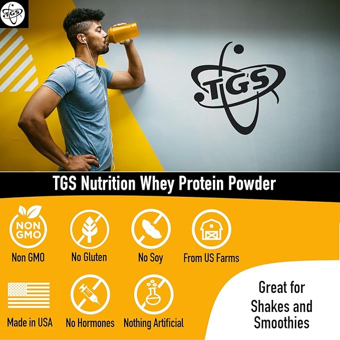 TGS Nutrition Chocolate Whey Protein Powder 2lb - No Artificial Sweeteners Natural Ingredients No Stevia GMO Free - Whey Concentrate for Men &amp Women Shakes Smoothies - Muscle Recovery