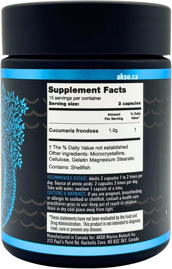 Wild Sea Cucumber Supplement Capsules Antioxidant Healthy Energy Supplement with Fucosylated Chondroitin Sulfate Collagen Glycosides Vitamins Minerals(Pack of 6)