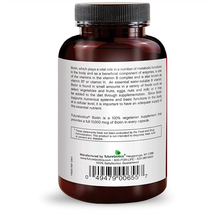 Futurebiotics Biotin 10000 mcg 90 Vegetarian Capsules