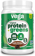 Vega Protein and Greens Protein Powder Creamy Chocolate (11 Servings) 25g Plant Based Protein Plus Veggies Vegan Non-GMO Pea Protein for Women and Men 1.2lbs