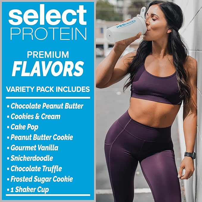 PEScience Select Protein Powder Variety Pack - 8 Flavors - 40 Servings - Protein Powder Sample Pack Whey and Casein Blend Keto Friendly Gluten Free Digestion Friendly Amazing Taste