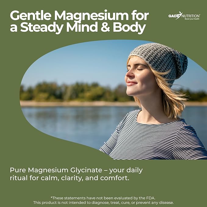 Gade Nutrition Pure Magnesium Glycinate Powder| Non-GMO Gluten-Free Filler Free Highly Absorbable | USA Made