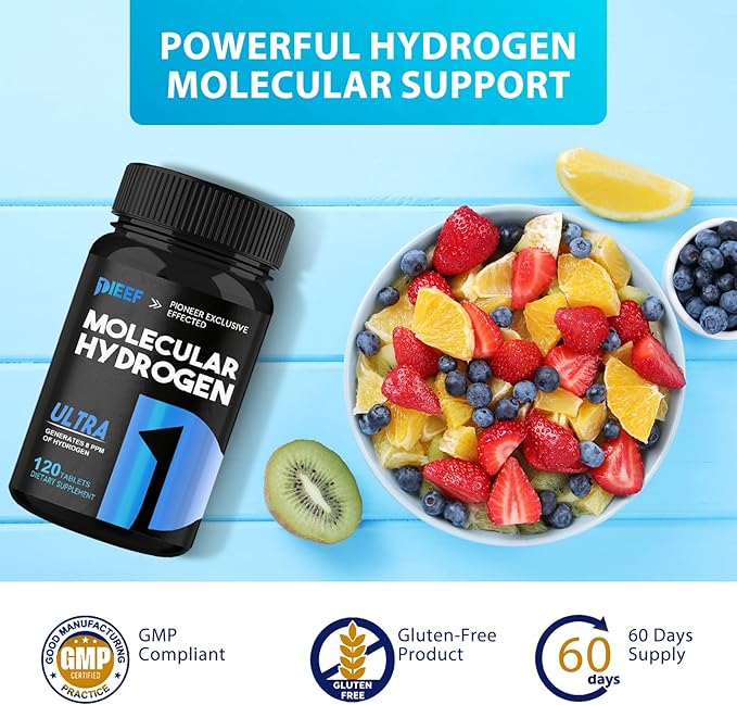 Hydrogen Water Tablets 240 Tablets Fast-Dissolving H2 Molecular Hydrogen with Magnesium Supplements Supports Brain Health Energy and Cognitive Function Non-GMO Gluten-Free &amp Vegan 2Pack