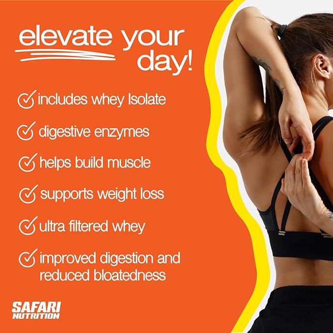 Safari Nu 100% Whey Premium Protein Powder Chocolate - 2 LB Tub 25G of Protein - Concentrate &amp Isolate Whey Protein Blend - 12g BCAAs Per 2 Scoops (2 Pounds Chocolate)