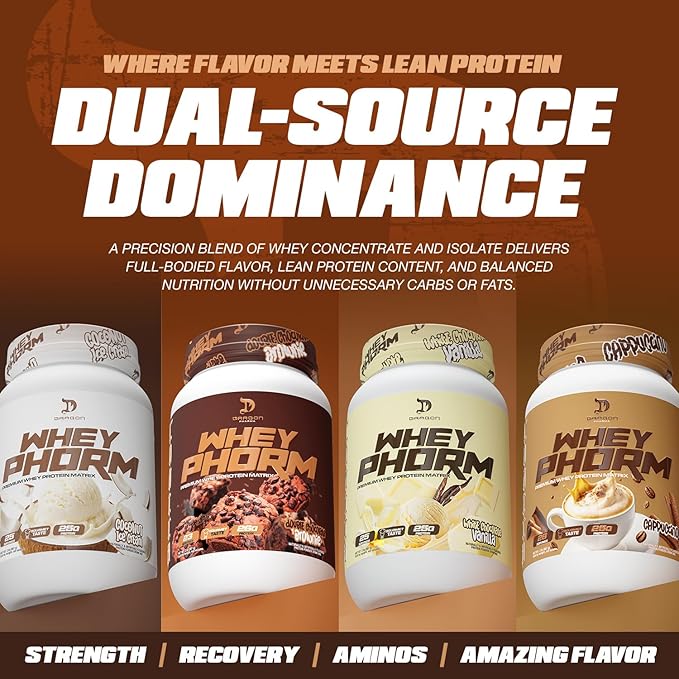 DRAGON PHARMA WheyPhorm Whey Protein Blend Fast Absorption Gluten Free Premium Whey Protein Matrix Maximize Recovery Great Tasting 25 Grams of Protein (5lb Coconut Ice Cream)
