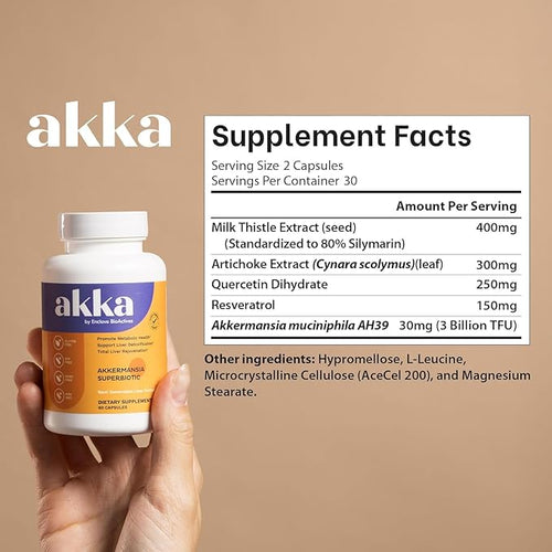 AKKA 4 Pack Premium Liver Cleanse Detox &amp Repair Superbiotic - Supports Liver Health &amp Function Boosts Energy Digestion &amp Metabolism with Bioavailable Pasteurized Akkermansia Non-GMO G