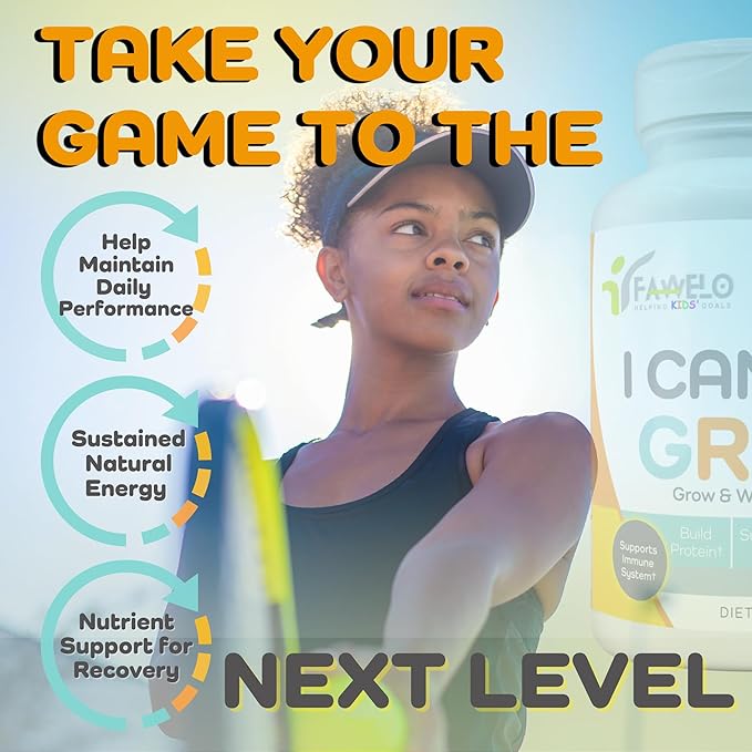 I Can Grow Day-Time for Kids 10+ &amp Teens | Growth &amp Development Support with L-Arginine Colostrum Calcium D3 Magnesium Zinc | Bone Strength Focus | 90 Capsules
