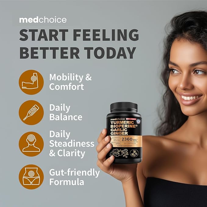 Extra Strength Turmeric Capsules - High-Absorption 2360 mg Curcumin Supplements Non-GMO Blend for Digestive Comfort &amp Daily Support - Organic Turmeric Supplement with Black Pepper (240ct Pack of