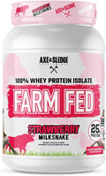 Axe &amp Sledge Farm Fed 100% Whey Protein Isolate | 25g Protein | Low Carb Low Sugar Gluten Free | Protein Powder for Men and Women | Keto | Made in the USA | 28 Servings Strawberry Milkshake