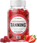 Tanning Gummies for Women - Self Tan Bronzing Supplement that Work Without Sun - No Sugar Vegan with Astaxanthin Lycopene Beta Carotene Vitamins - Glow Up Skin Health Daily Oral Tanning Chews