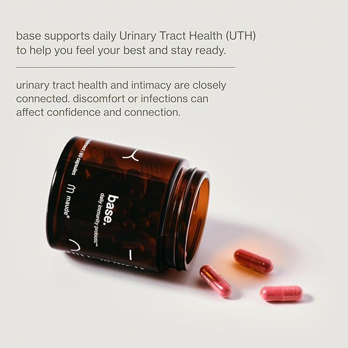 MAUDE Base - Daily Probiotics for Digestive Health &amp Immune Support - Promote Urinary Tract Health &amp Nurture Your Gut Microbiome - with Zinc Vitamin C &amp PaCran Cranberry Extract (60 Capsu
