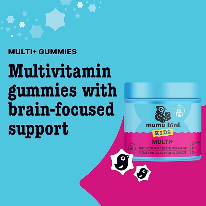 Best Nest Wellness Multi Plus Gummies - Brain Health Support Supplement with Methylated Vitamins - Chewable Multivitamin for Kids - Aids Healthy Energy &amp Immune Function - Raspberry 60 Gummies
