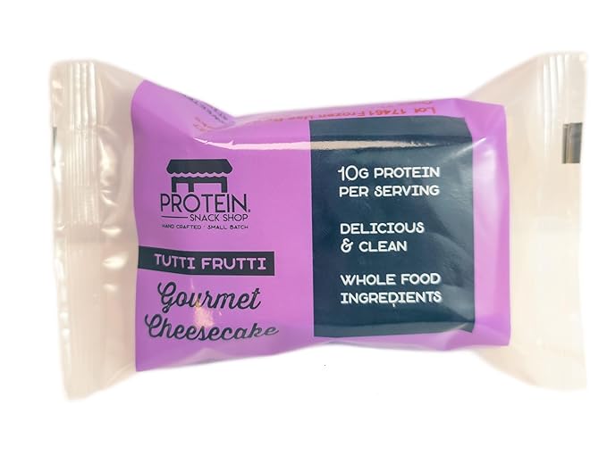 Low Carb Protein Cheesecake Bars | High Protein Gluten-Free Clean Ingredients Snack Bars (20 Tutti Frutti)