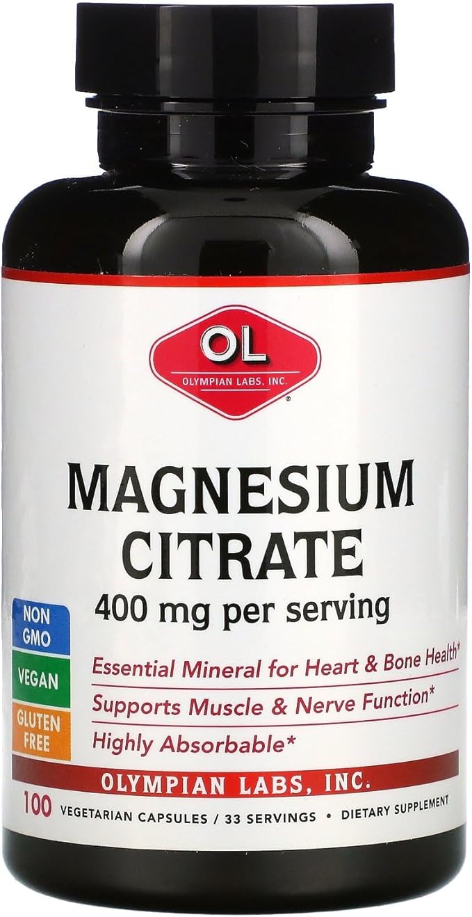 Olympian Labs Magnesium Citrate 400 mg 100 Vegetarian Capsules
