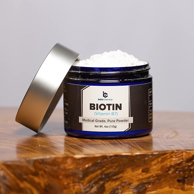 Belle Chemical Biotin (Vitamin B7) Pure Powder 4oz (113g) Hair Nails Metabolism Cell Growth