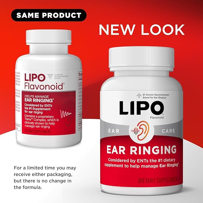 Lipo-Flavonoid Ear Ringing - Doctor-Recommended for Ringing Ears - Clinically Proven Lemon Bioflavonoid Complex with Vitamins C B1 B2 B6 B12 &amp Calcium - 150 Caplets