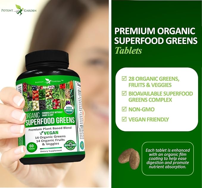 Potent Garden Organic Superfood Greens + Mega Mineral – Daily Greens &amp Mineral Support Bundle