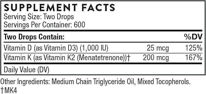 THORNE - Wellness Bundle - Bone Muscle Heart and Lung Health - Vitamin D + K2 Liquid &amp Magnesium CitraMate