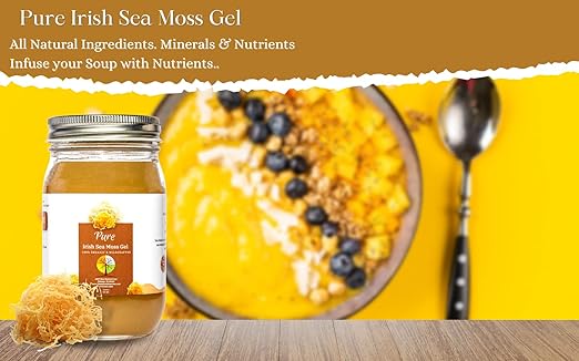 Organic &amp Pure Golden Sea Moss Gel from Saint Lucia16oz - USDA Certified Organic &amp Made in The USA - All Natural &amp Wildcrafted Seamoss Gel - Daily Multi-Vitamin