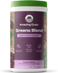 Amazing Grass Greens Superfood Antioxidant: Greens Powder with Organic Spirulina Beet Root Powder Elderberry &amp Probiotics Sweet Berry 60 Servings (Packaging May Vary)