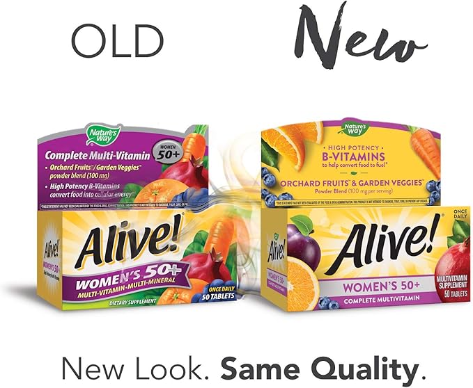 Nature’s Way Alive! Women’s 50+ Complete Multivitamin High Potency B-Vitamins 50 Tablets