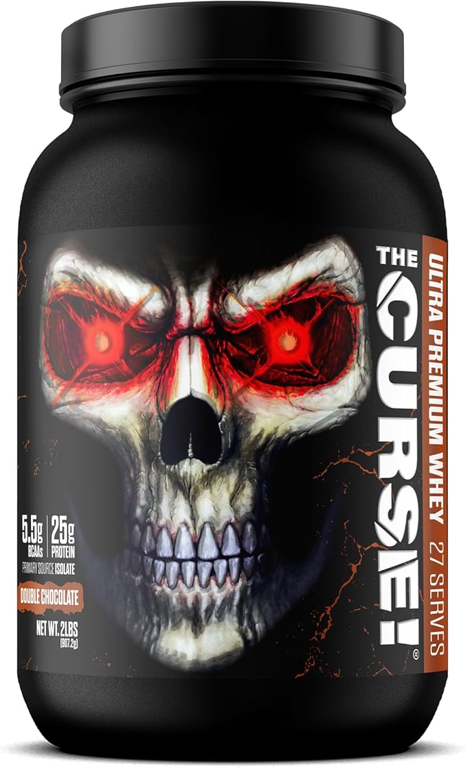 JNX SPORTS The Curse! Ultra Premium Whey Protein Powder Double Chocolate 2lb | 25g Protein Per Serve Primary Source Whey Isolate
