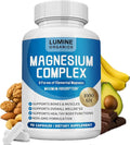 1PCSLumine Organics Magnesium Complex Supplement 1000mg - Advanced 8-in-1 Magnesium Blend - Glycinate Citrate Malate Taurate etc.– High Absorption Formula – Non-GMO 90 Capsules (1)