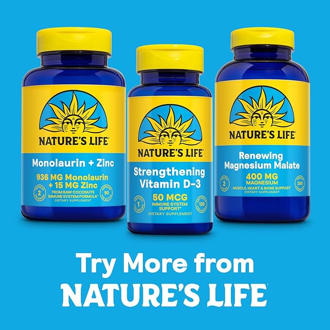 NATURE'S LIFE Renewing Magnesium Malate 400 mg - Bioavailable Magnesium Complex - Bound with Malic Acid for Bones Muscles Nerve Function and Heart Health Support - 60-Day Guarantee 125 Servings