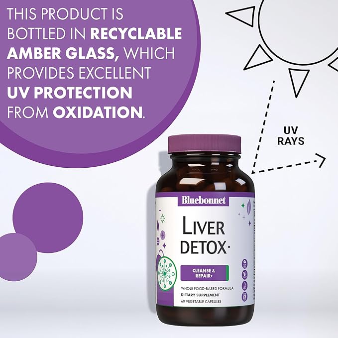 Bluebonnet Nutrition Liver Detox Liver Health* Antioxidant Protection* Soy-Free Gluten-Free Kosher Certified Non-GMO Dairy-Free 60 Vegetable Capsules 60 Servings