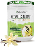 NaturalSlim Metabolic Protein Powder with Collagen whey protein powder shake Hydrolyzed Collagen with L-Glutamine for Metabolic Support Digestion Skin Joints &amp Muscle Low Carb 17.06 oz Vanil