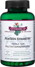 Vitanica FemTeen Symmetry Vitamins for Teens Daily Multivitamin Vegan 120 Capsules