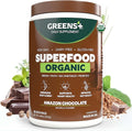 Greens+ Plus Organic Superfood Amazon Chocolate Boost Energy Essential Blend of Raw Foods Non GMO Gluten Free USDA Organic and Vegan Powder 8.46 oz