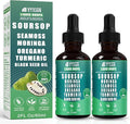 Vyxion Soursop Bitters Liquid Drops 10 in 1 with Sea Moss Moringa Turmeric Black Seed Oil Oregano Ashwagandha | Herbal Extracts for Overall Health-Enhancing |Vegan Non-GMO| 4 Fl Oz