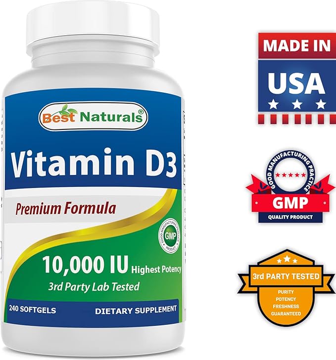 Best Naturals Probiotic 10 Strains &amp 30 Billion CFU &amp Vitamin D3 10000 IU
