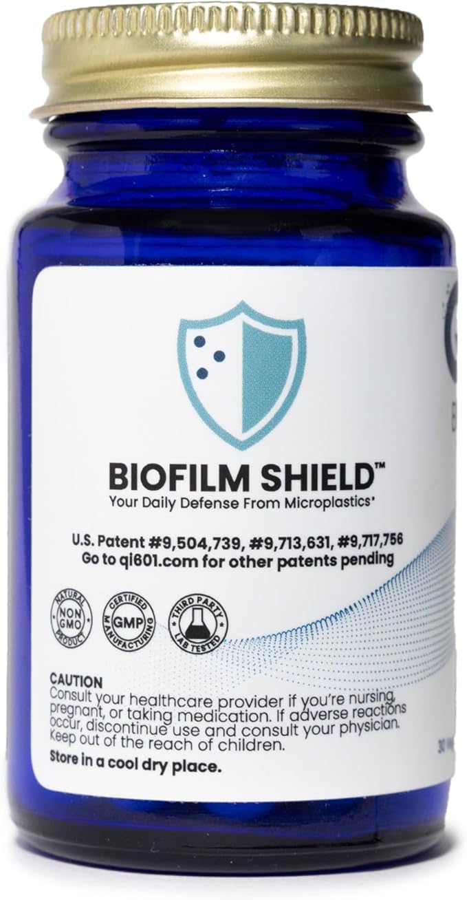 Qi601™ Microplastics Detox with Probiomic® Technology Your Daily Defense from Microplastics. Fights Microplastics with a Biofilm Shield™. 30 Capsules
