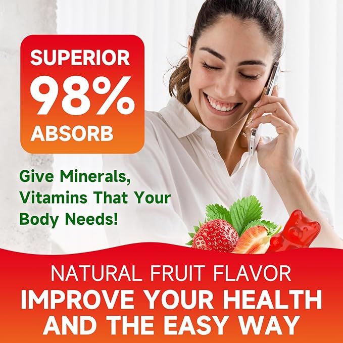 2 Pack Calcium Citrate Gummies Sugar Free Calcium Citrate 1000mg for Muscle Healthy Absorption Calcium Supplements for Adults &amp Kids Strawberry 120 Count