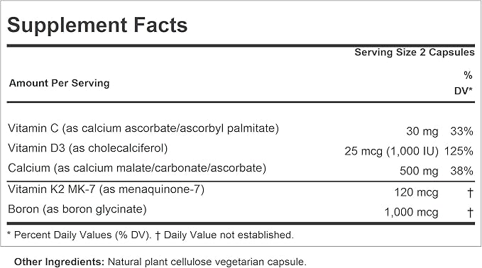 ANDREW LESSMAN Ultimate Calcium Intensive Care with Vitamin D3 and K2 MK7-120 mcg - 360 Capsules - Bone and Skeleton Health Essentials. Gentle Easy to Swallow Super Soluble. No Additives