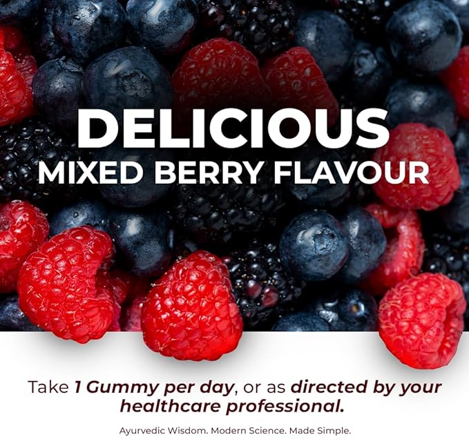 The Wellness Project 14-in-1 Hair Skin &amp Nails Gummies with 10000 mcg Biotin Keratin Hyaluronic &amp Folic Acid Vitamins A C B5 B6 &amp B12 &amp Sea Buckthorn | Tasty Mixed Berry Flavor
