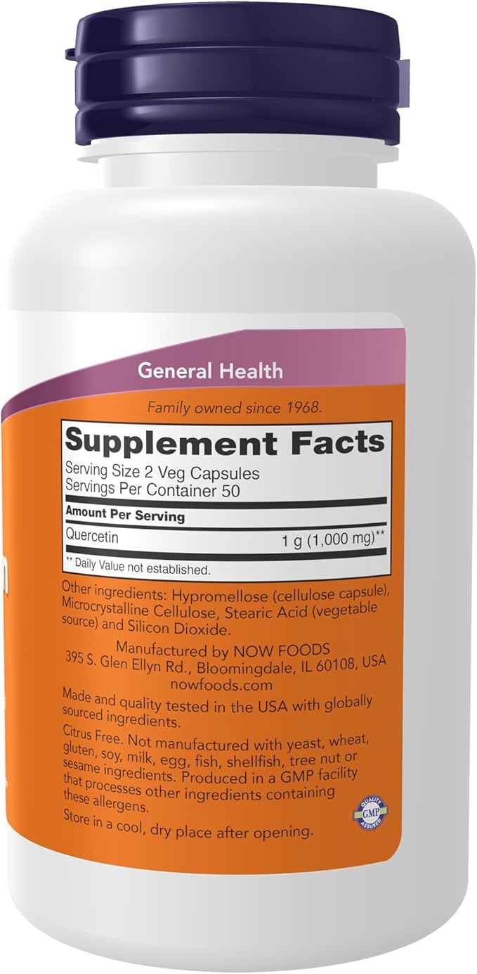 NOW Quercetin 500mg100 Veg Capsules