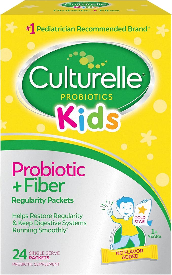 Culturelle Pro Strength Daily Probiotic Capsules 60 Count &amp Kids Probiotic + Fiber Packets 24 Count
