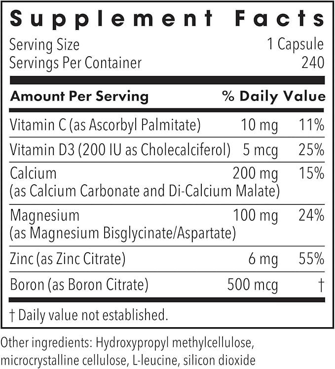 Metabolic Maintenance Cal Mag Zinc Complex with Vitamin D-3 - Calcium Supplement with Magnesium Boron Zinc - Vitamins + Minerals for Bone + Heart Support No Fillers (240 Capsules)