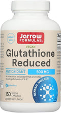 Jarrow Formulas Glutathione Reduced 500 mg - 150 Veggie Capsules - Intracellular Antioxidant - Quality Glutathione Supplements - Supports Recycling of Vitamins C &amp E - Non-GMO - Gluten Free - Vega