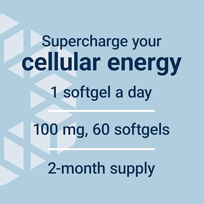 Life Extension Super Ubiquinol CoQ10 with Enhanced Mitochondrial Support Potent Heart Health &amp Cellular Energy Production Support Ultra-absorbable Gluten-Free Non-GMO 100 mg 60 softgels