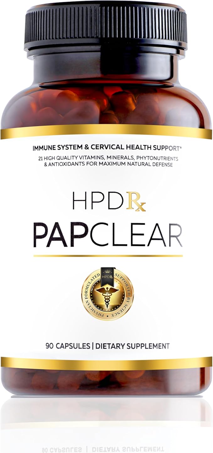 PAPCLEAR Physician Formulated | All Natural Immune Support Supplement | Advanced Powerful Immunity Booster | 21 Vitamins &amp Nutrients with Organic Shiitake Mushroom &amp Lycopene | 90 Capsules | P