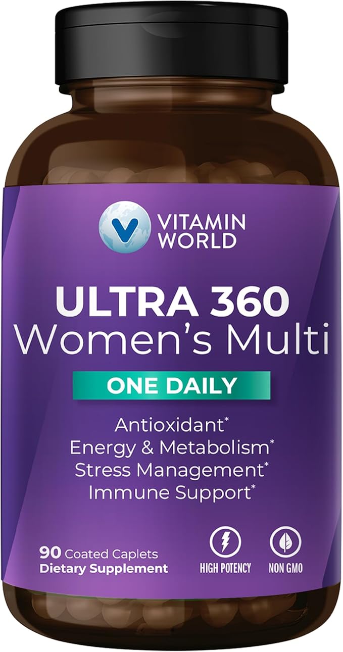 Vitamin World Ultra 360 Multivitamin for Women One Daily Women's Multivitamin with Collagen Ashwagandha &amp Antioxidants Supplement with Vitamin A B C &amp D for Energy &amp Immune Support 9