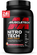 MuscleTech Whey Protein Powder Nitro-Tech Whey Gold Protein Powder Isolate Smoothie Mix for Women &amp Men Strawberry  2 lbs (28 Serv) Packaging May Vary