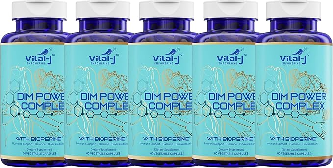 4-in-1 DIM Potent Complex 300mg - Estrogen Balance and Metabolism Energy &amp Menopause Support Supplement with Bioperine (x4) Calcium and Broccoli Extract - for Women and Men 150 Servings